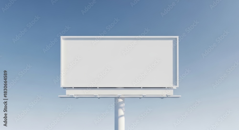 Obraz premium Empty Billboard Under the Sky: A blank billboard against a bright, expansive sky, promising endless possibilities for advertising. Its stark simplicity makes it a canvas for any brand or message. 