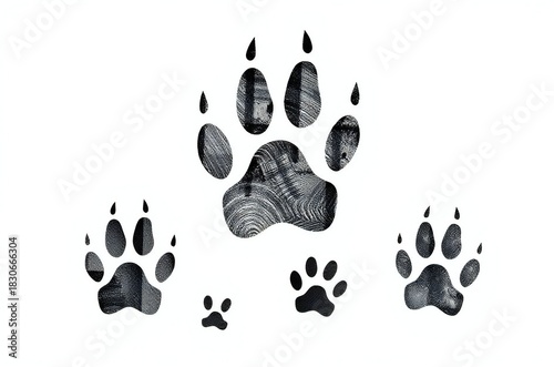 animal paw print vector illustrations