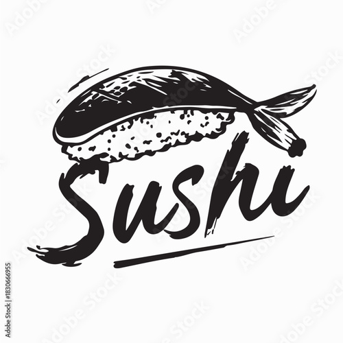 Sushi Logo Vector Stock Vectors and Vector Art isolated on white background
