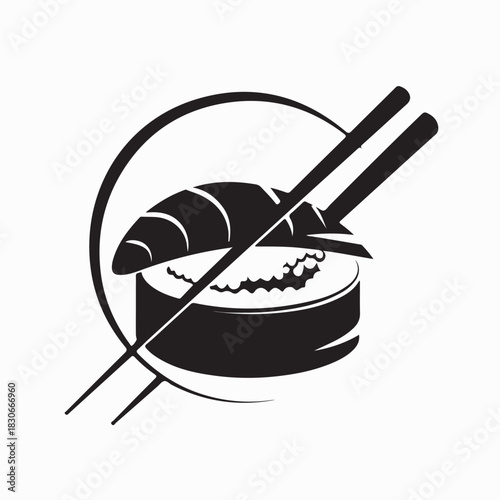 Sushi Logo Vector Stock Vectors and Vector Art isolated on white background