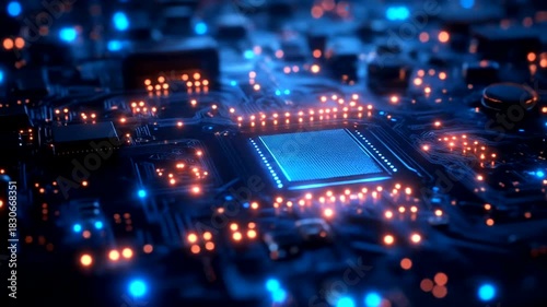 Glowing circuit board A digital landscape