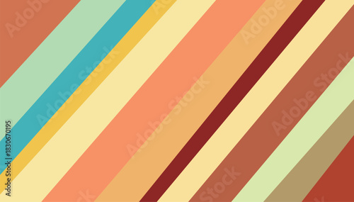 Colorful vintage retro striped pattern texture wallpaper design with grunge paper material backdrop