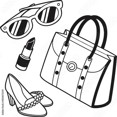 vector illustration of a handbag