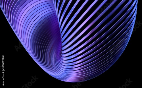 abstract iridescent round cylinder shapes with colorful gradient. 3d rendering illustration for graphic design, presentation or background	