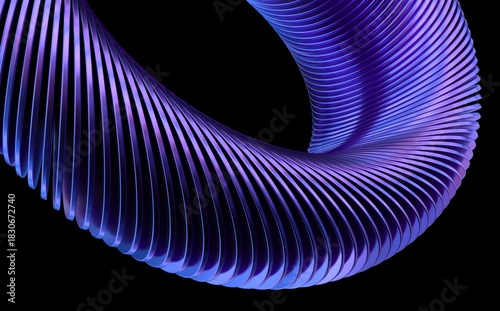 abstract iridescent round cylinder shapes with colorful gradient. 3d rendering illustration for graphic design, presentation or background	