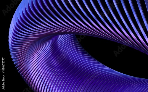 abstract iridescent round cylinder shapes with colorful gradient. 3d rendering illustration for graphic design, presentation or background	