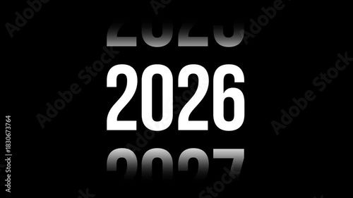 2000 to 2026 countdown or counter animation Simple number counter animation from 2000 to 2026 on black background 2026 happy new year transition