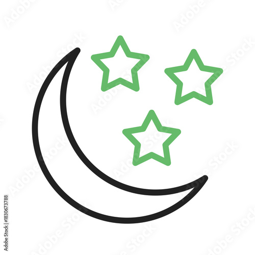 Moon icon vector image. Suitable for mobile apps, web apps and print media.