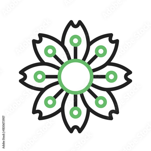 Blossom icon vector image. Suitable for mobile apps, web apps and print media.