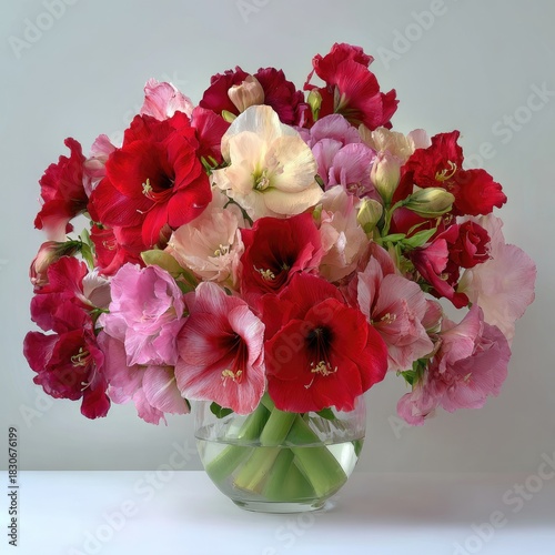 Vibrant Mixed Flowers Bouquet In Glass Vase