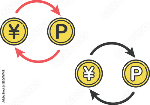 ポイント交換のイメージイラスト　ベクター
