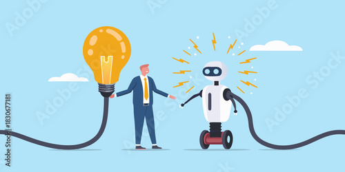 Human and robot collaboration for innovation and artificial intelligence solution