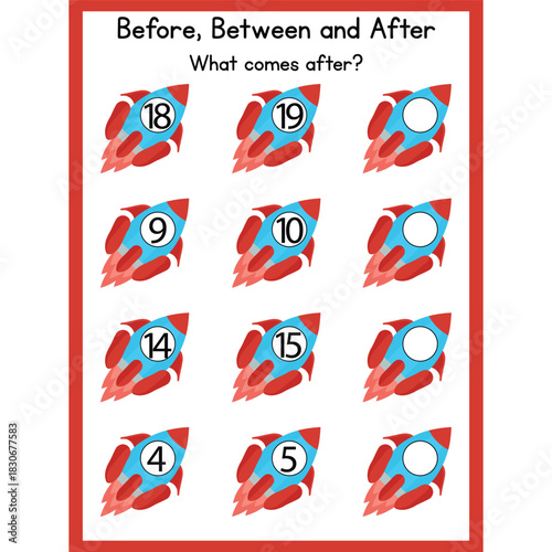 Before between and after worksheet activity for kids page 12