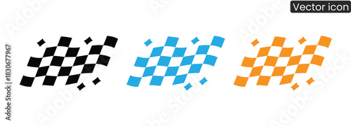 These versatile checkered flags in black, blue, and orange evoke speed, competition, and triumph. Ideal for sports, racing events, or celebrating achievements.