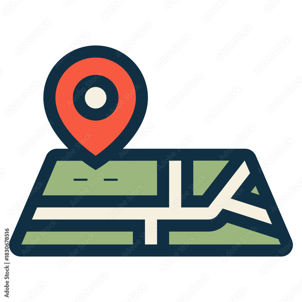Fototapeta premium location pin with map street icon