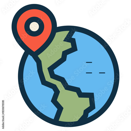geolocation world pin icon