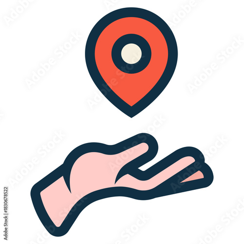 hand share pin location icon