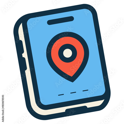navigation map app on smartphone icon