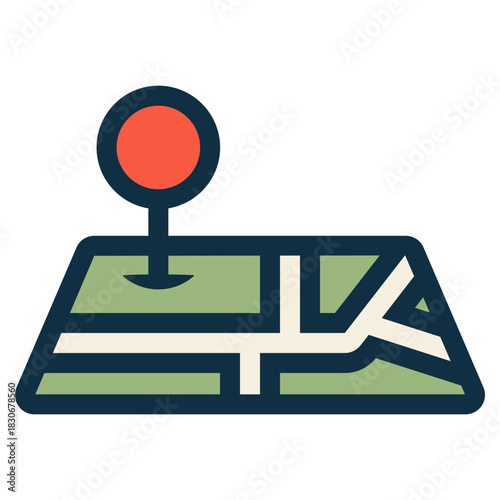 pin marker with street map icon