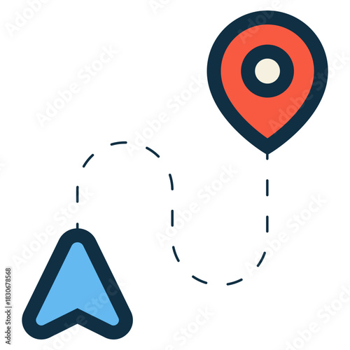 route navigation GPS start to finish icon