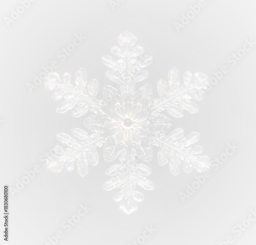 Christmas snowflake vector with icy border, isolated snow flake, bright winter card design, festive decoration, transparent PNG background, and seasonal holiday textures