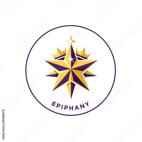 Epiphany star logo with purple and gold design.