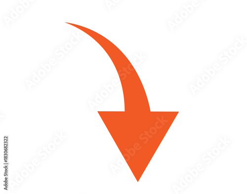 Free Download Red curved arrow pointing to the right and down on a transparent background. Direction symbol. Arrow symbol for app, UI, web - GFXLoad
