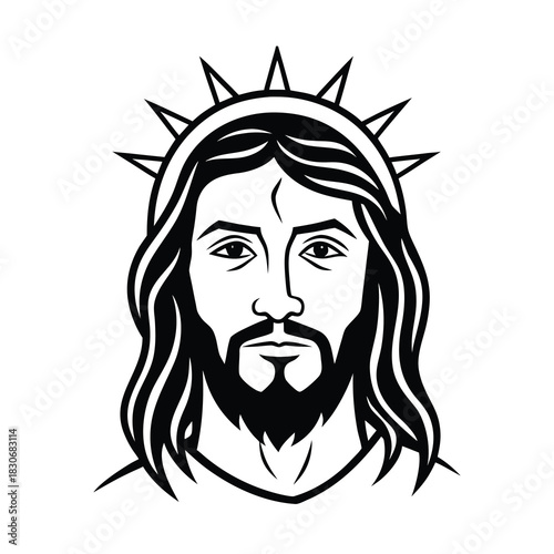 Portrait vector illustration of smiling man with dreadlocks and woman, drawing of person's face