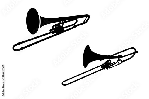 trumpet isolated on white background