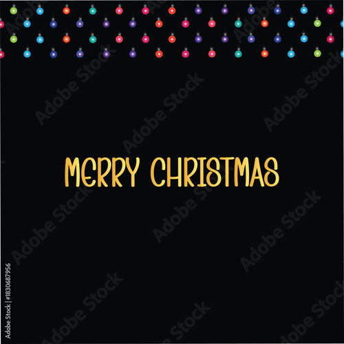 Merry Christmas Business Text neon vector Template Design, Word Text with black Background and Light Decoration elements, Happy and Wish you Merry Christmas Celebration,  