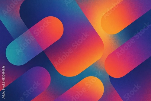 Dynamic abstract background featuring overlapping rounded shapes with smooth color gradients, creating a modern, energetic visual ideal for creative digital design use.