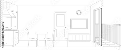 3D illustration of interior project