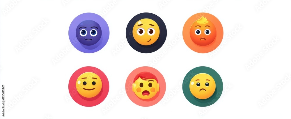 Fototapeta premium The interactive emoji quiz sparks joyful excitement with vibrant colorful reaction options.