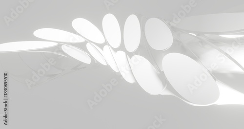 3d rendering abstract white background design geometric shape