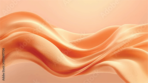 Abstract flowing peach colored fabric background for creative design concept