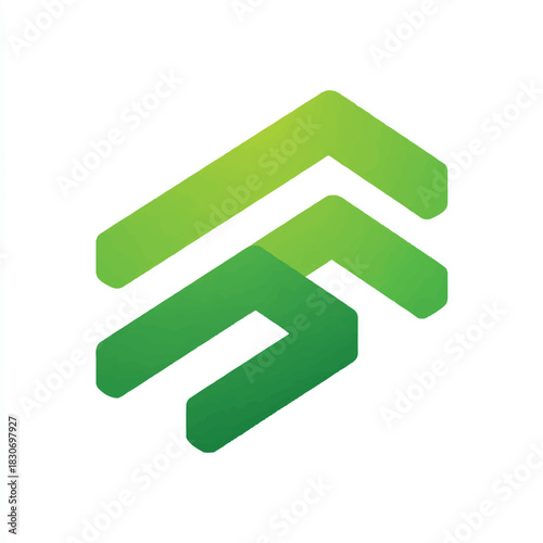 Abstract Green Arrows Pointing Upwards Symbolizing Growth and Progress