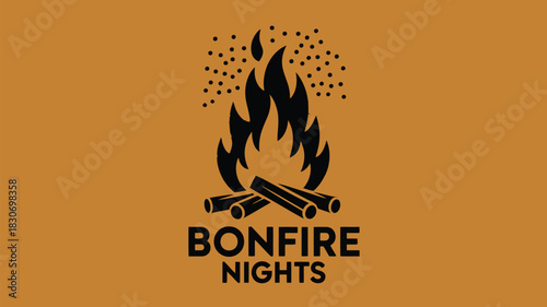 Celebrate bonfire nights with this warm, inviting design perfect for event promotions, autumn festivities, and cozy gatherings under starry skies