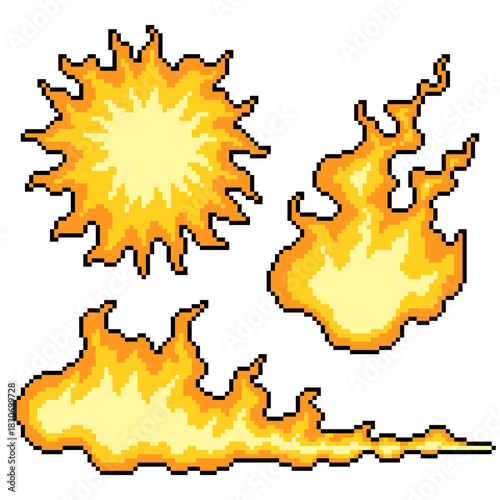 pixel art isolated background of fire burn graphic symbol