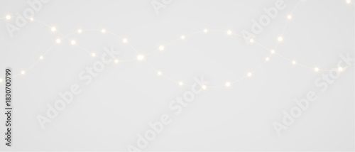 Vector Christmas lights on a transparent background. Christmas light PNG. Garland for holiday cards and banners overlay background	
 