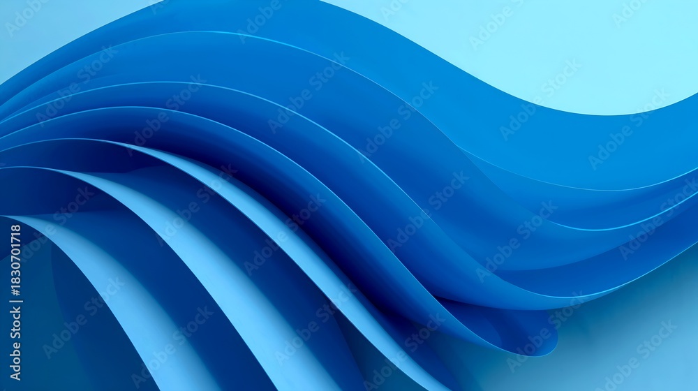 Fototapeta premium Abstract image of swirling blue waves, creating a sense of dynamic movement and flow