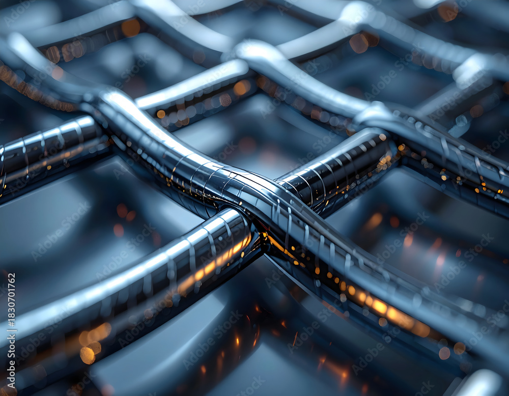 Fototapeta premium Metal texture with intersecting threads