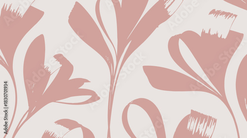 Dusty rose botanical pattern for stylish interiors and modern designs, perfect for a subtle and elegant background with a touch of nature