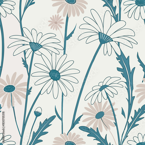 Mixed flower leaf and fruits pattern