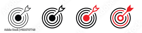 Gun Target Icon Collection in Vector Illustration Style