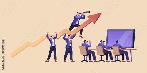 Business teamwork and vision for success growth and strategic planning