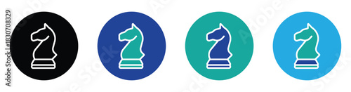 Chess knight strategy icon for business planning and leadership