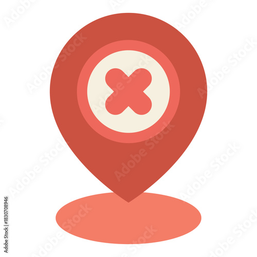 error trouble location flat icon