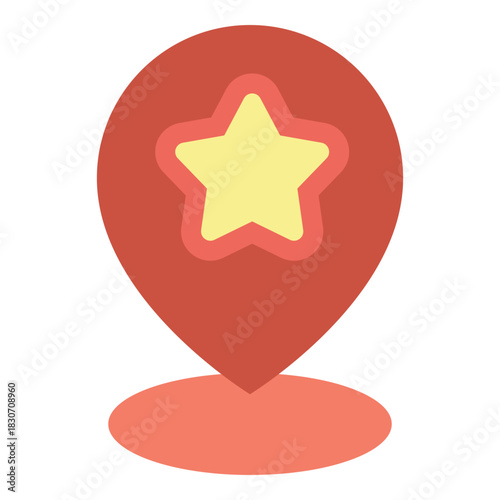 favorite location most frequently visited flat icon