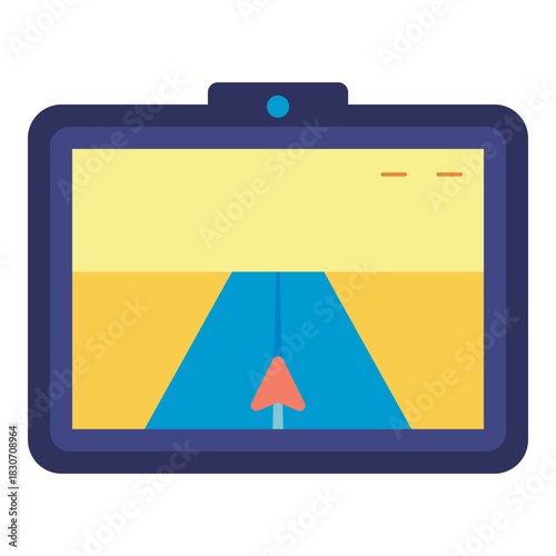 GPS map route location car device flat icon