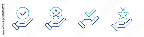 Branding Line & Solid Web Icon Set – Vector Illustration